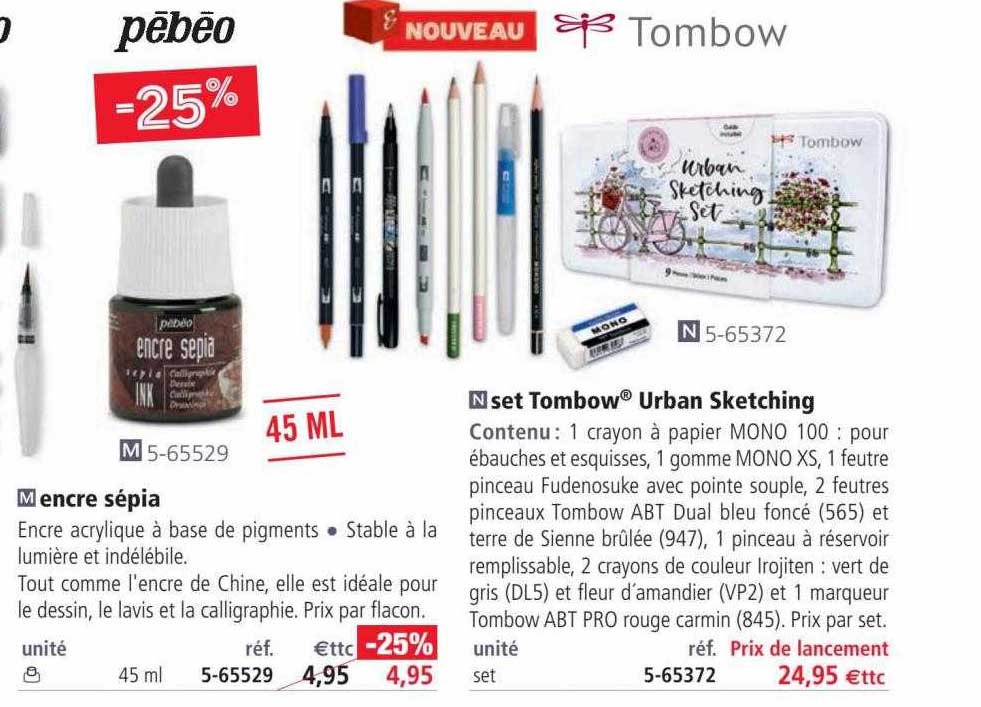 Tombow Mediterane tekenset voor Urban Sketching, MONO pennenetui incl. MONO 100 potlood, fineliner, ABT Dual Brush Pen, watertankpenseel [MONO-URBAN-Set