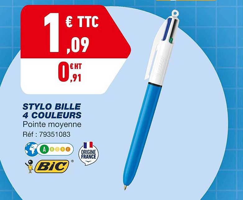 Promo Stylo Bille Couleurs Bic Chez Bureau Vall E Icatalogue Fr