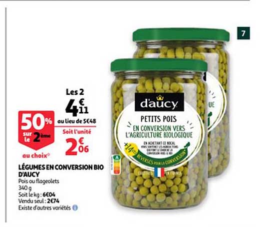 Offre Legumes En Conversion Bio D Aucy Chez Auchan