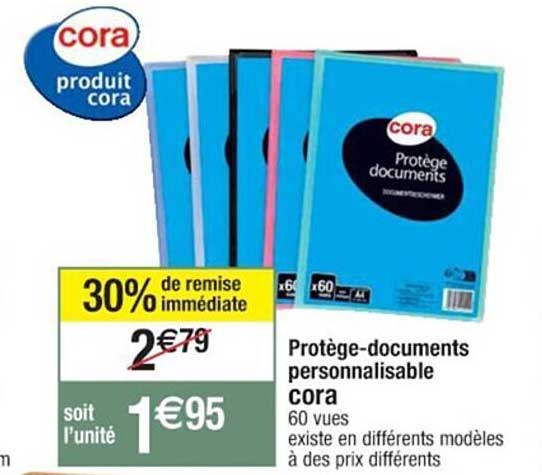 Promo Protège-documents Personnalisable Cora chez Cora - iCatalogue.fr