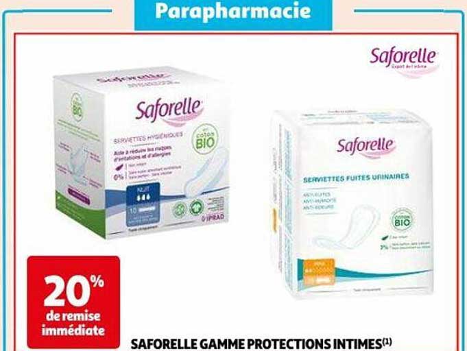 Promo Saforelle Gamme Protections Intimes chez Auchan - iCatalogue.fr