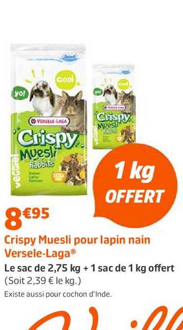 Promo Crispy Muesli Rabbits Versele-Laga chez Jardiland