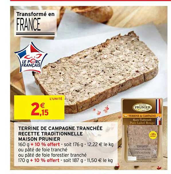Promo Terrine De Campagne Tranchée Recette Traditionnelle Maison