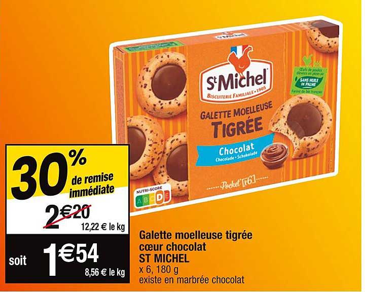 Promo Galette Moelleuse Tigrée Cœur Chocolat St Michel Chez Cora Icataloguefr 2899