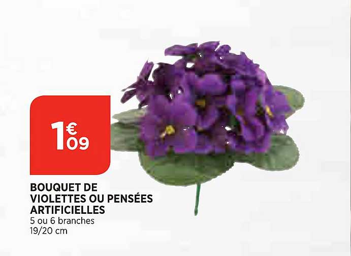 Offre Bouquet De Violettes Ou Pensées Artificielles chez Bi1