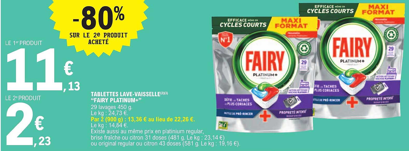 Promo Tablette Lave Vaisselle Fairy chez E.Leclerc