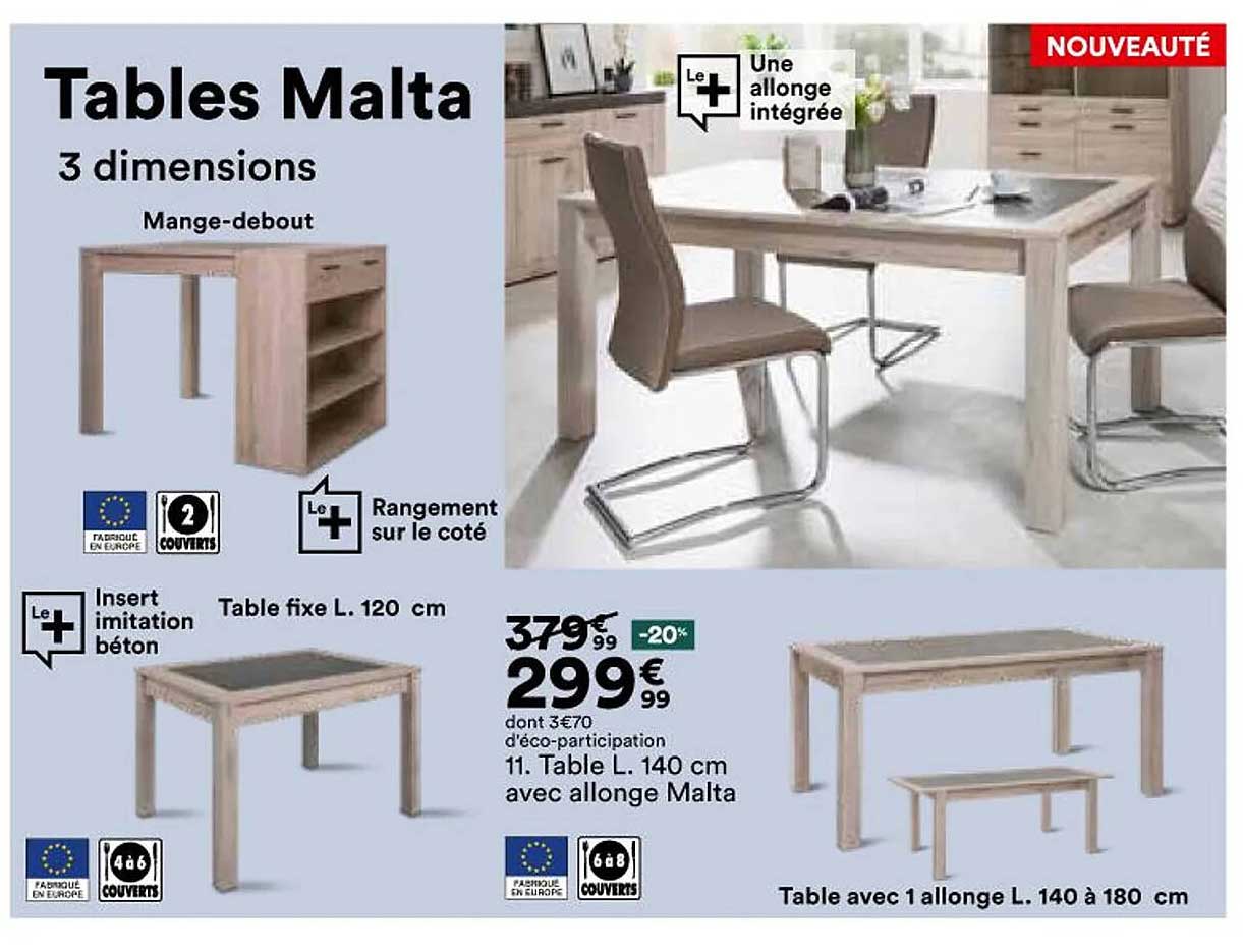 Promo Tables Malta chez BUT iCatalogue.fr