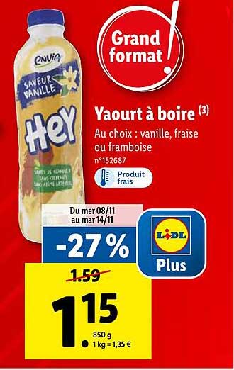 Promo Yaourt à Boire Envia Chez Lidl - ICatalogue.fr