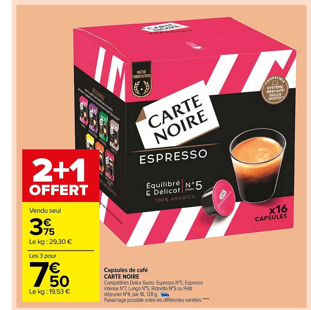 Ladder waste away madman Offre Capsules De Café Carte Noire chez Carrefour Market