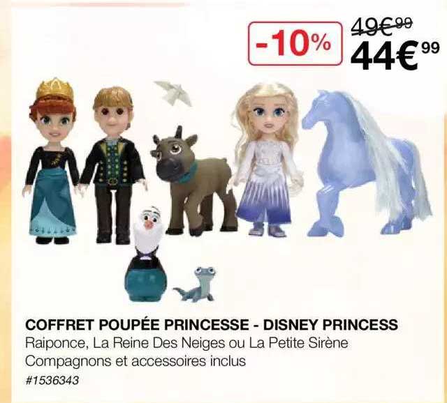 Promo Coffret 5 mini poupées princesses disney chez Auchan