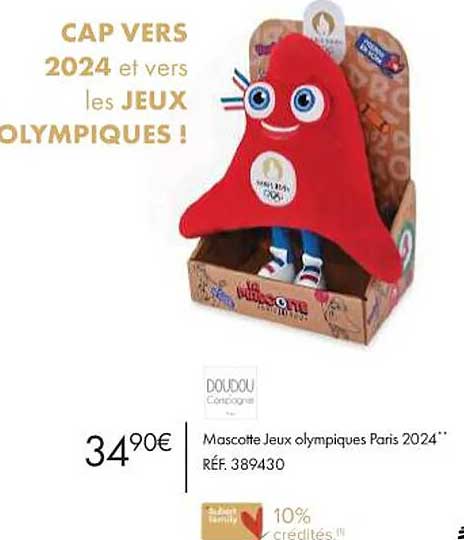 Figurine DOUDOU ET COMPAGNIE – Mascotte Officielle Des JO Paris 2024 – 25,5 Cm – Poly Résine – Cadeau Collector