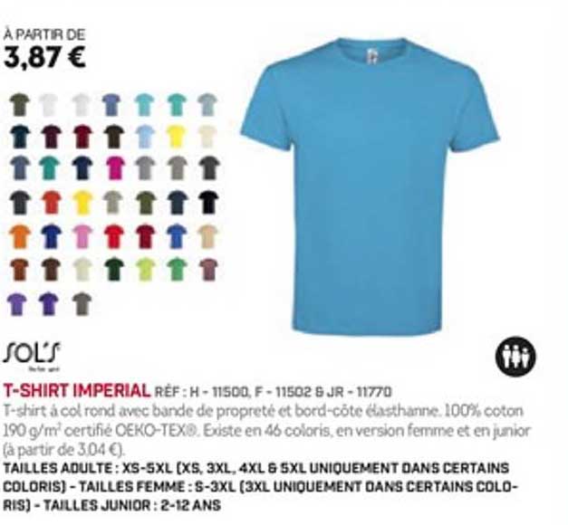SOL'S T-Shirt Imperial - Maglietta Uomo 100% Cotone, Girocollo, Manica Corta