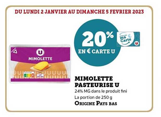 Promo Mimolette Pasteurisé U Chez Hyper U Icataloguefr 