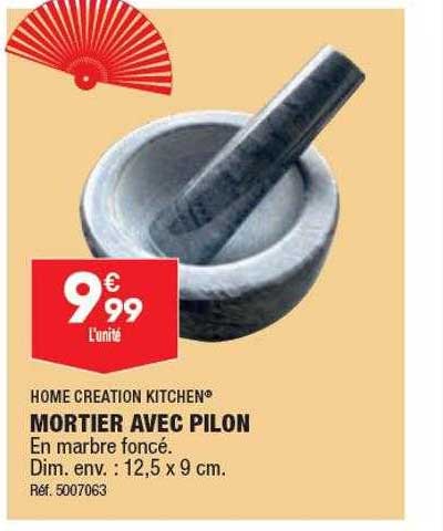 Promo Mortier Avec Pilon Home Creation Kitchen chez Aldi - iCatalogue.fr