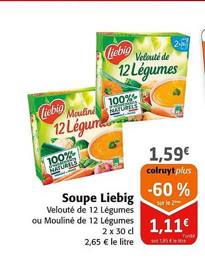 Promo Liebig soupe chez Colruyt