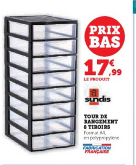 Promo Tour De Rangement Tiroirs Sundis Chez Hyper U Icatalogue Fr