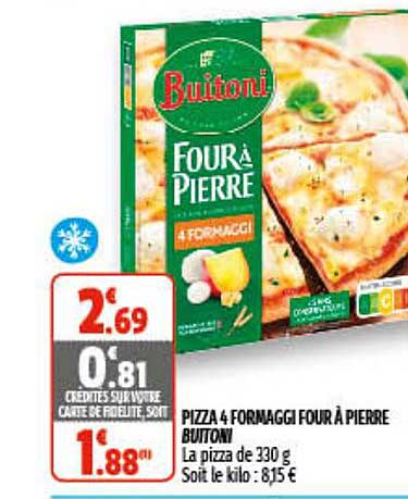 Promo Pizza 4 Formaggi Four à Pierre Buitoni Chez Coccimarket ...