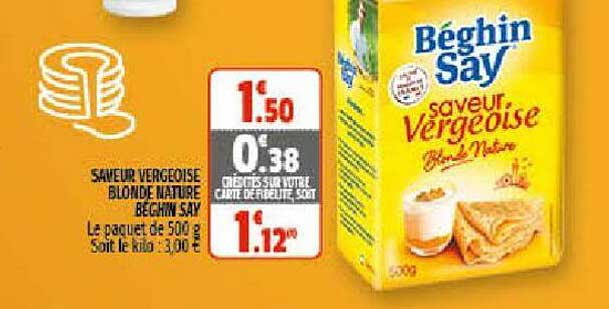 Promo Sucre Saveur Vergeoise Brune Béghin Say chez Coccinelle Supermarché