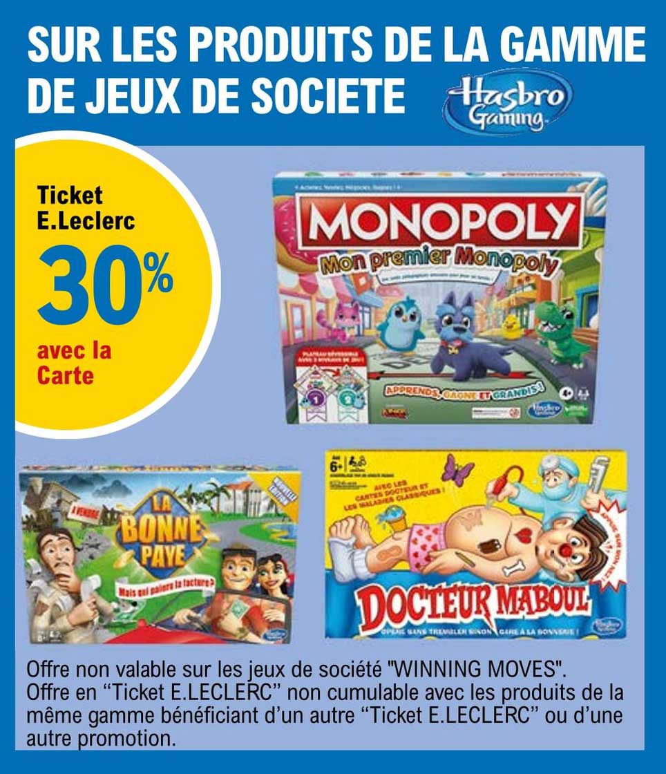 Offre Jeux De Soci?�t?� Hasbro Gaming chez Carrefour