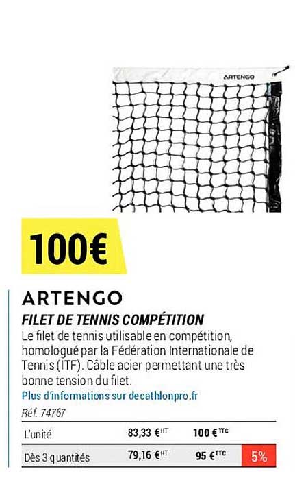 Filet De Tennis Portable 3-6m - Nylon Durable - Pour Tennis, Badminton, Volley