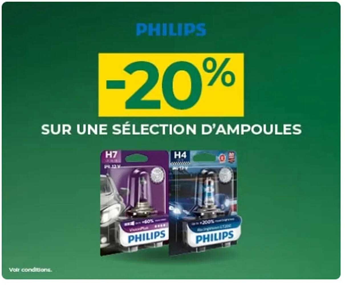 Promo Ampoules Philips chez Feu Vert iCatalogue.fr