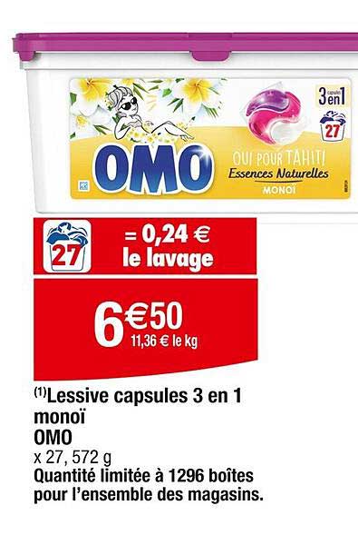Lot de 3 recharges lessive Monoï 3 x 1,53L
