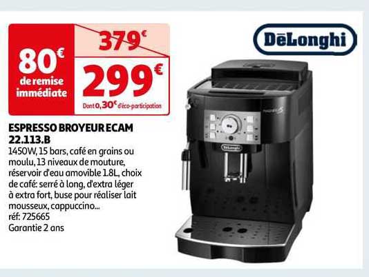 Promo Espresso Broyeur Ecam B D Longhi Chez Auchan Icatalogue Fr