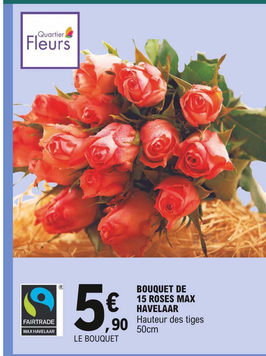 Offre Bouquet De 15 Roses Max Havelaar chez E Leclerc