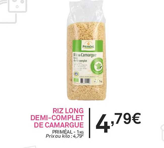 Priméal -- Riz long 1/2 complet bio camargue Vrac (origine France) - 5 kg main image 0