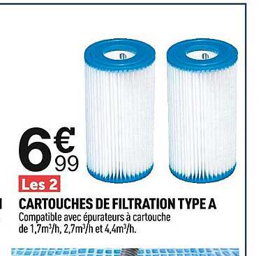 Cartouche Filtration Type A X4 – Rechange Pour Épurateur Intex, Facile à Nettoyer, Lot De 4