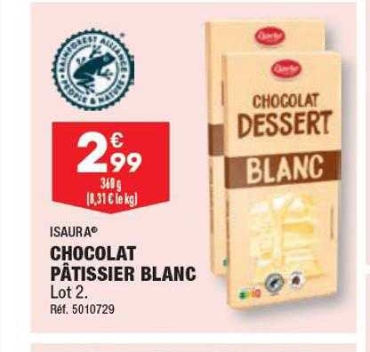 Chocolat Patissier blanc 175g - Aiguebelle - Piceri