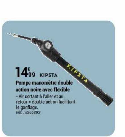 Pompe manomètre double action noire avec flexible - Decathlon Cote d'Ivoire