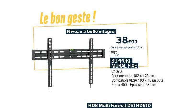 Support Mural Pour Mât De Drapeau En Aluminium - 2 Positions (droit 180°, Incliné 45°) - Diamètre Intérieur 2.5 Cm, Blanc