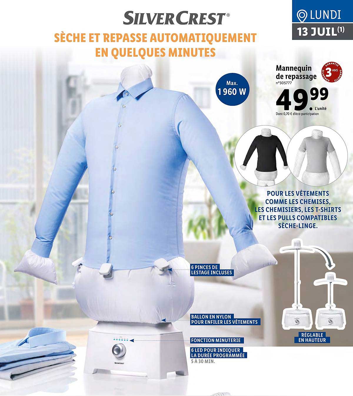Lidl : Mannequin de repassage automatique à 49,99€