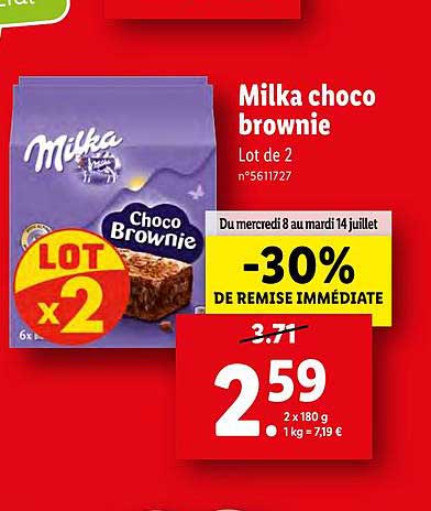 Offre Milka Choco Brownie 30 De Remise Immediate Chez Lidl