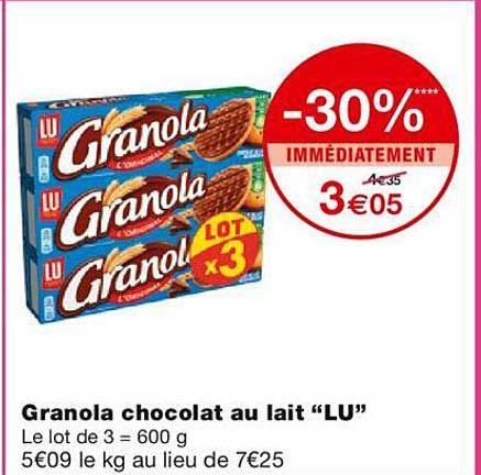 LU GRANOLA - 11 Boîtes De Biscuits Granola Nappé Au Chocolat Au Lait - Pack Familial Format Pocket - Lot De Biscuits Au Chocolat - Idéal Pour Le Goûter - Fabriqué En
