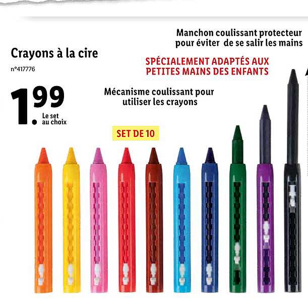 Promo Crayons à La Cire chez Lidl - iCatalogue.fr