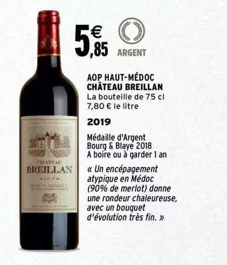 Promo Aop Haut-médoc Château Breillan 2019 chez Intermarché - iCatalogue.fr