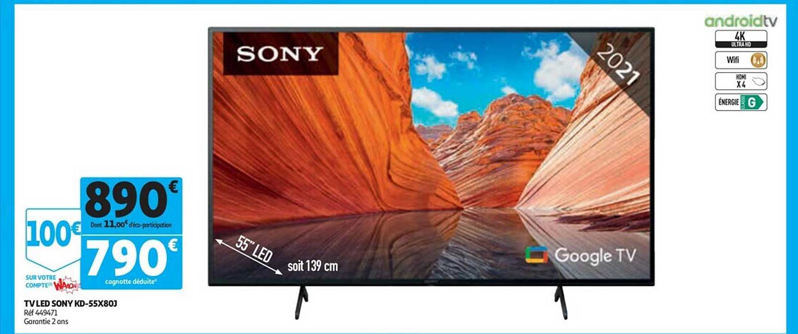 Promo Tv Led Sony Kd55x80j chez Auchan iCatalogue.fr