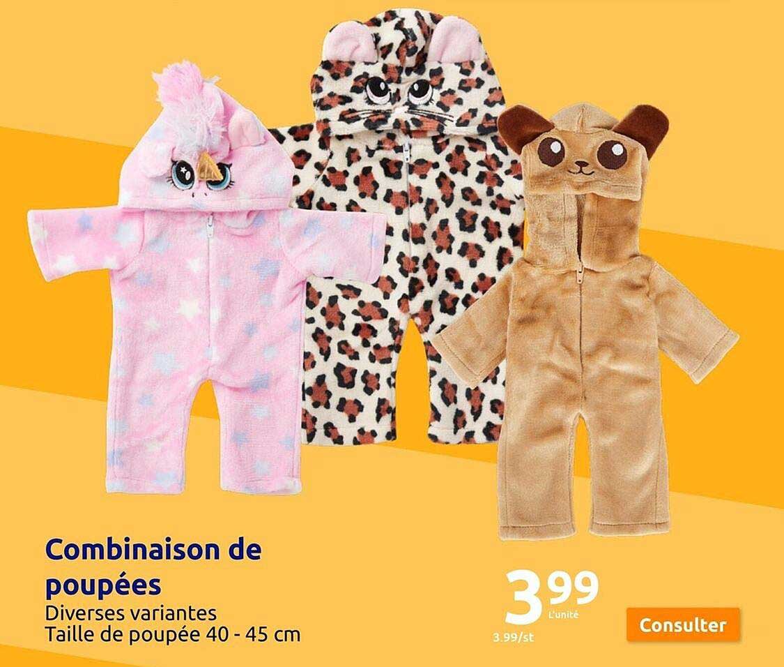 Vêtements Pour Poupée 17 Cm – Combinaison, Bonnet, Lunettes, Pendentif Pop-corn, Tissu Main, Idéal Cadeau Fille