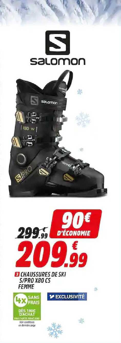 wakker worden belasting Identificeren Promo Chaussures De Ski S Pro X80 Cs Femme Salomon chez Intersport -  iCatalogue.fr