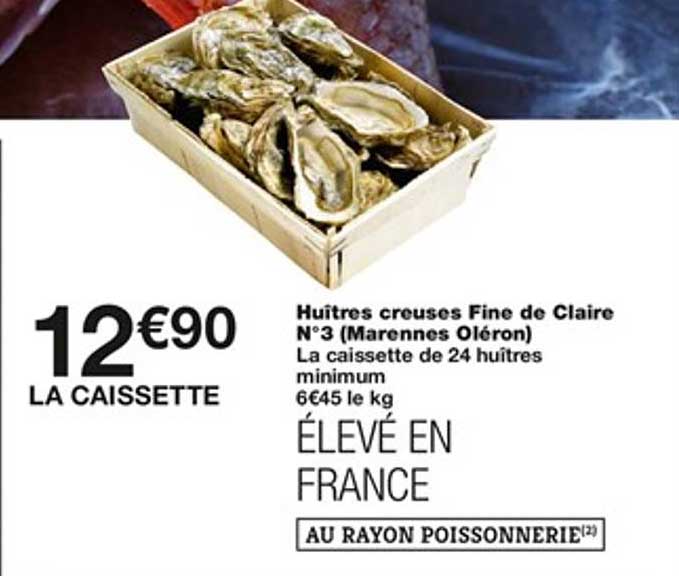 Prix Des Huitres Fine De Claire N 3