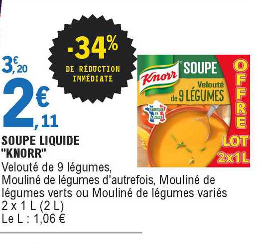 Promo Soupe Liquide knorr chez E.Leclerc 