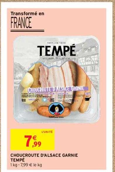 Promo Choucroute D'alsace Garnie Tempé chez Intermarché - iCatalogue.fr