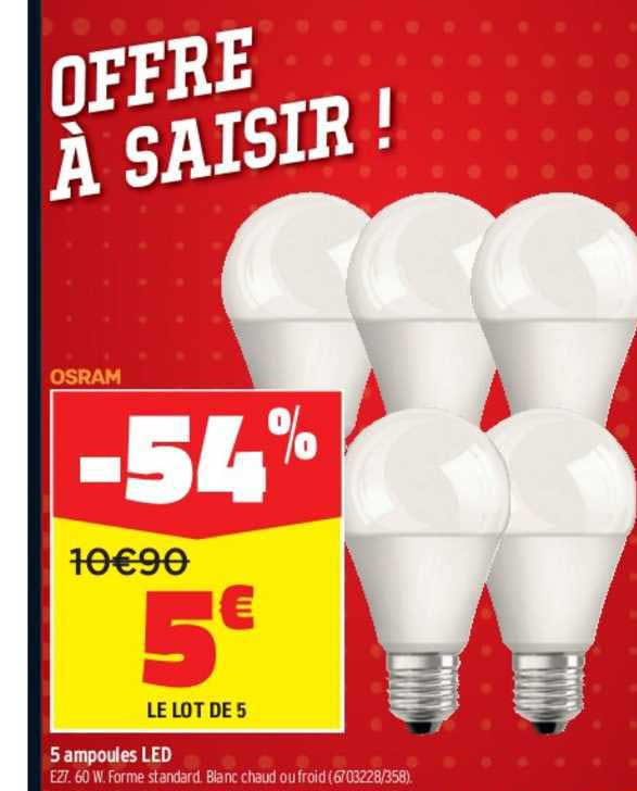 Promo 5 Ampoules Led chez Bricorama iCatalogue.fr