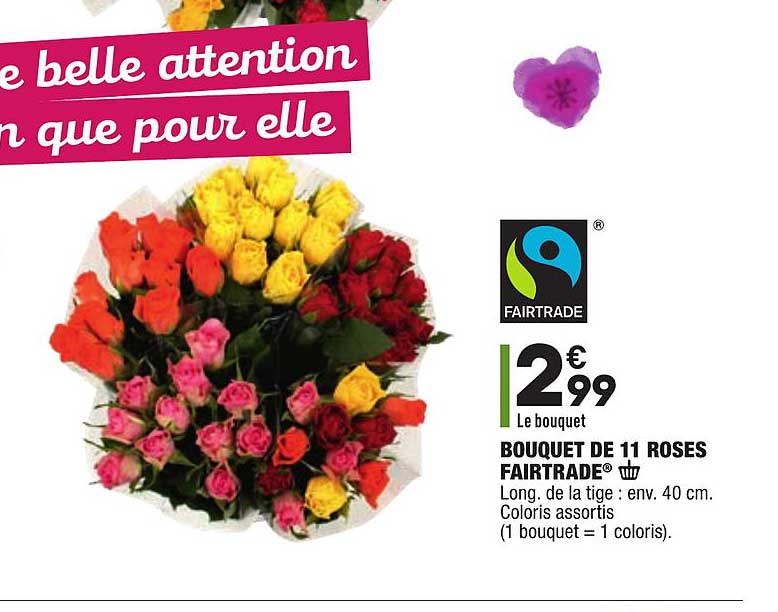 Offre Bouquet De 11 Roses Fairtrade chez Aldi