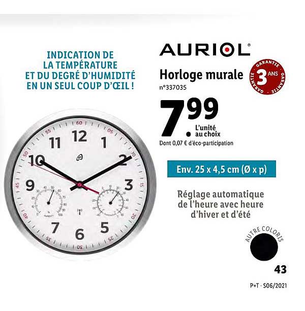 omringen breken Definitie Offre Horloge Murale Auriol chez Lidl