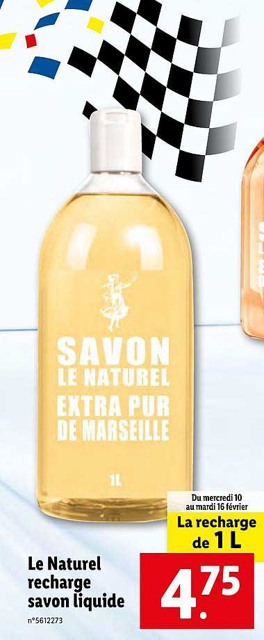 Promo Le Naturel Recharge Savon Liquide chez Lidl - iCatalogue.fr