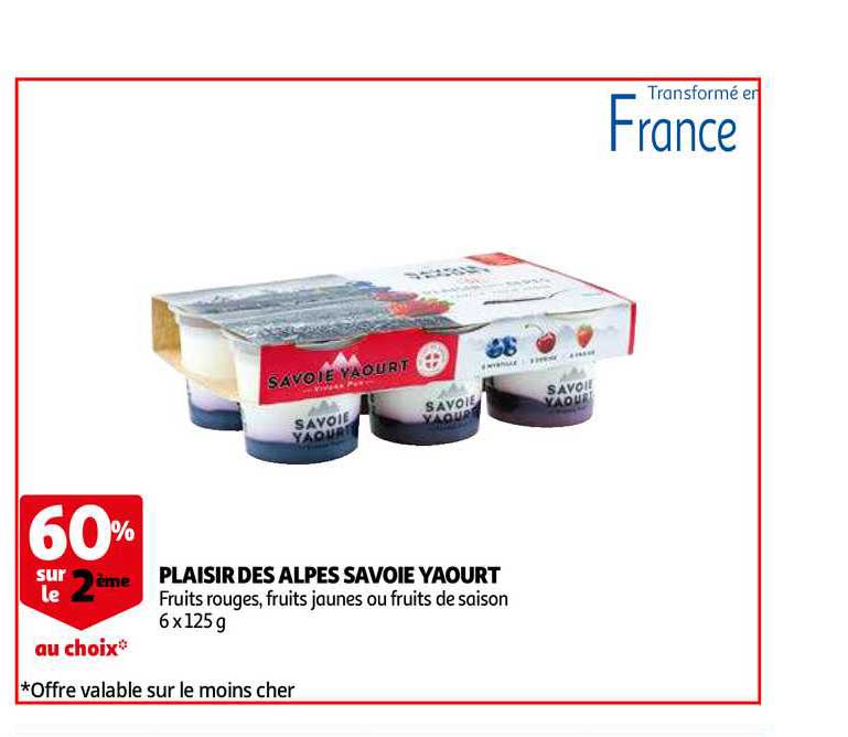Promo Plaisir Des Alpes Savoie Yaourt chez Auchan iCatalogue.fr