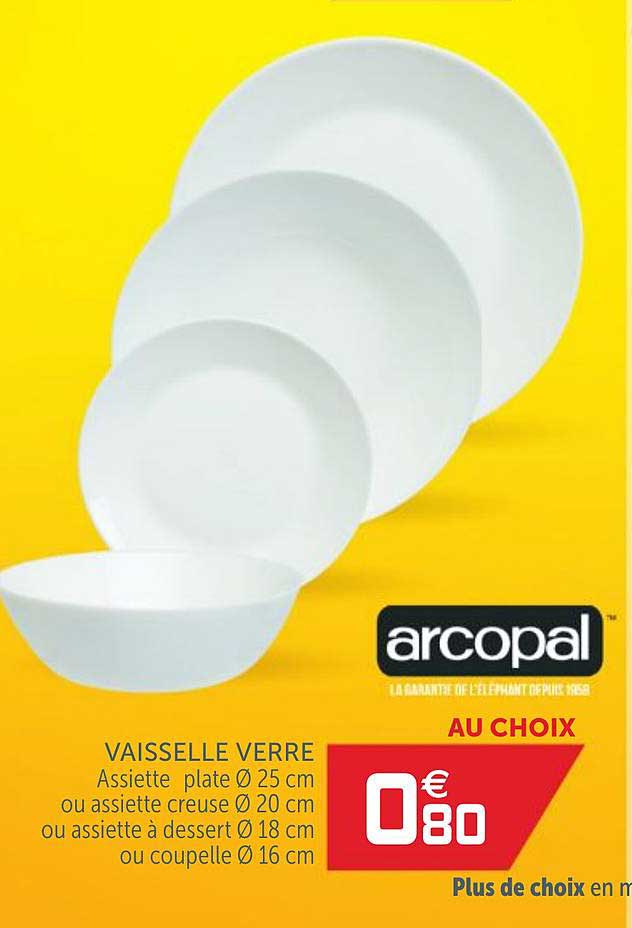 Assiette Plate Arcopal Blanc Verre (20 Cm) à Prix Carrefour